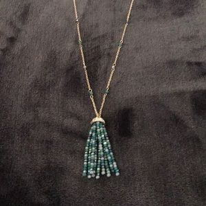 Long Blue and Gold Necklace